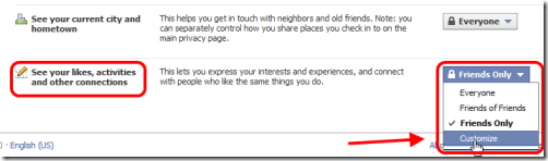 customize facebook privacy settings