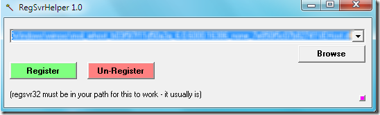 Register a dll in Windows 7