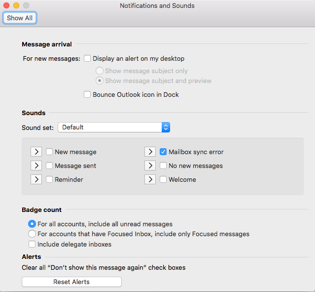 sounds for thunderbird email notification mac