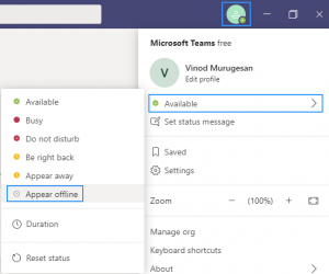 Change Teams offline status with out of the office message | EasyTweaks.com