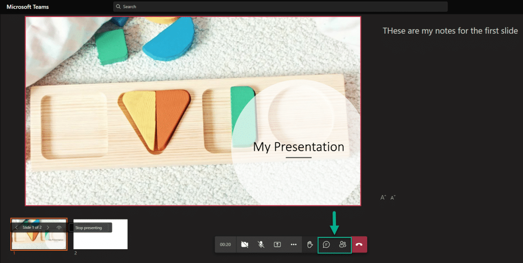 share a presentation on microsoft teams