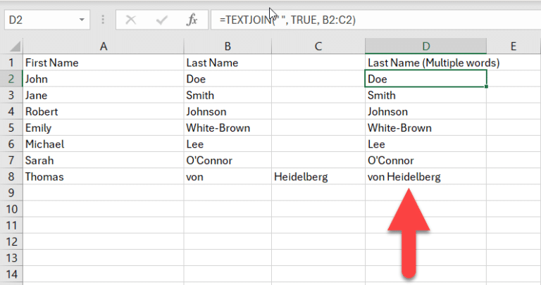 How to separate first and last names into Excel columns?