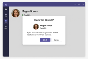how to block teams chat messages