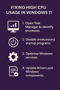 Stop Windows 11 from using high CPU and reduce system issues