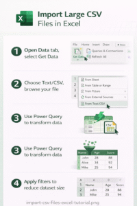How to import large CSV files in Excel: Converting large data