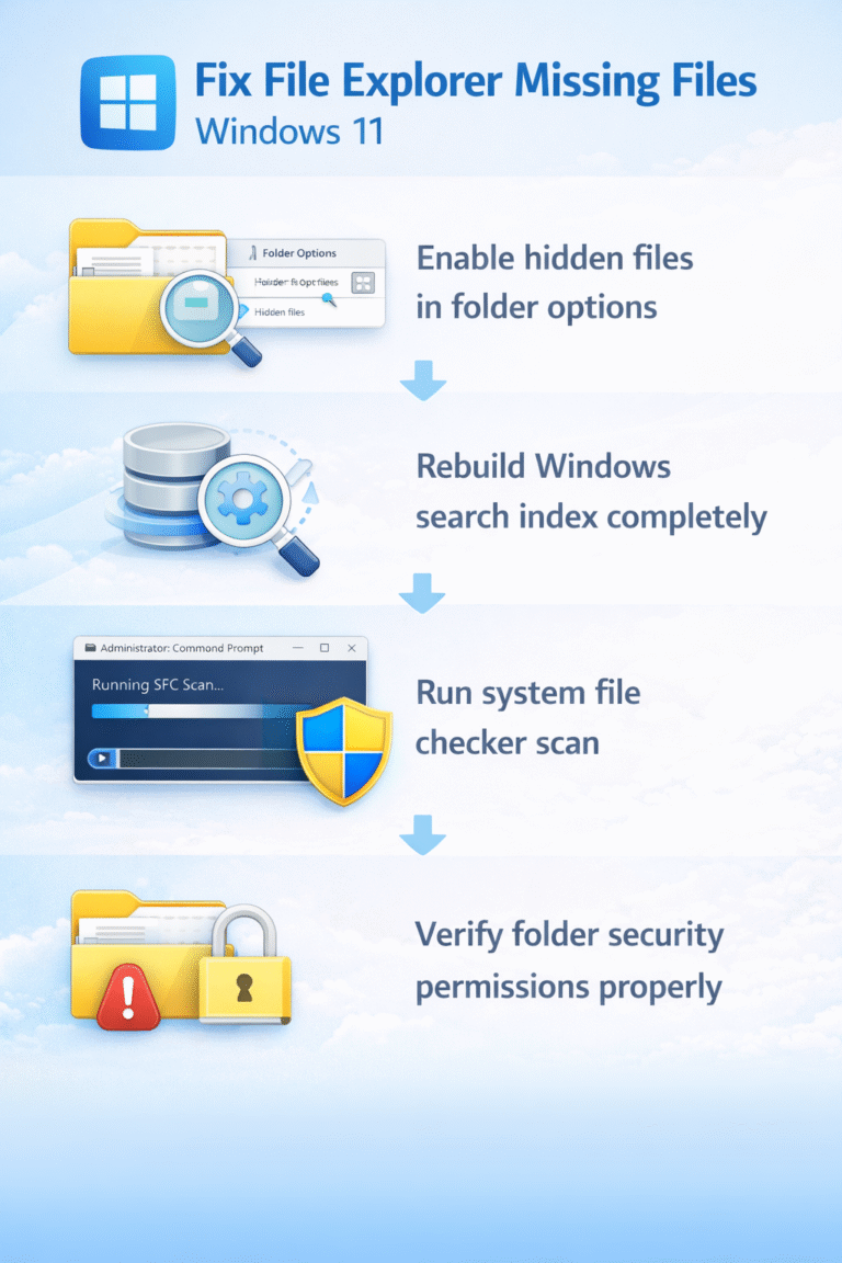 How to fix File Explorer if files are missing in Windows 11?