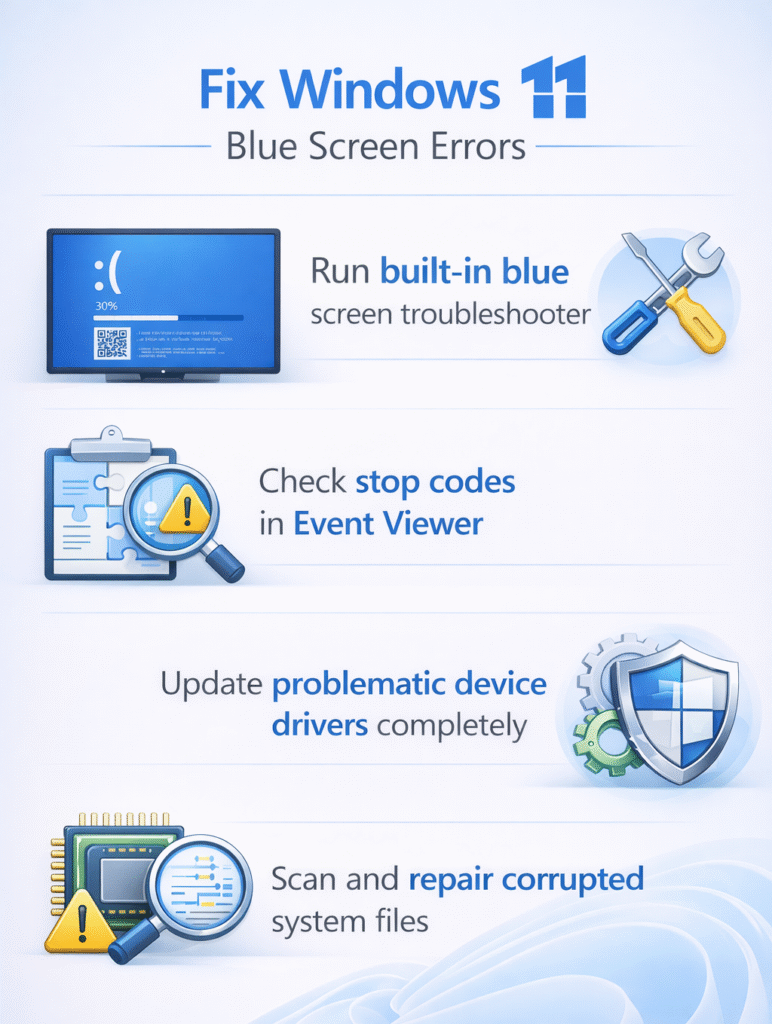 How to fix blue screen Windows 11: troubleshooting guide