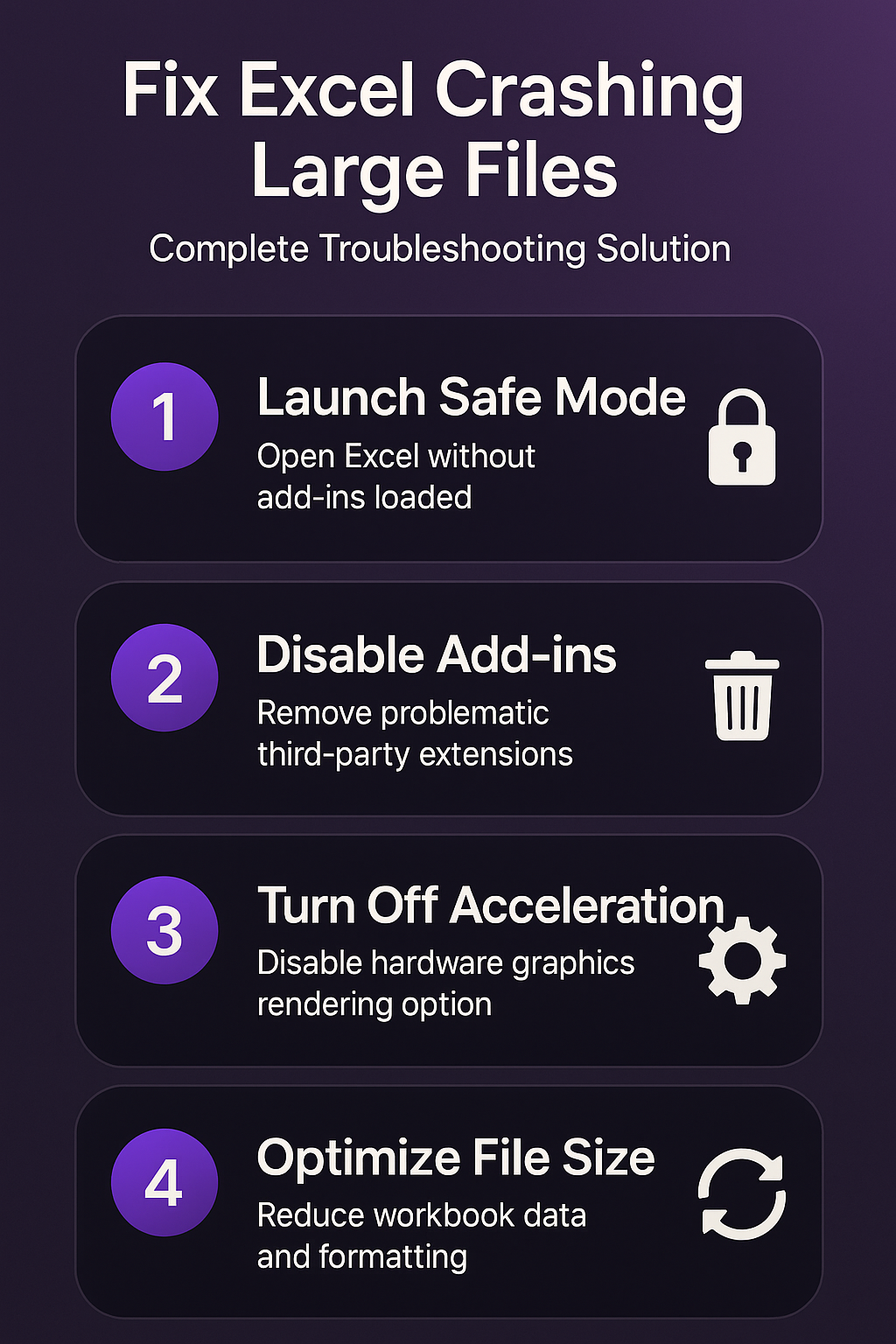 Fix Excel Crashing When Opening Large