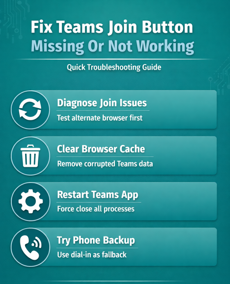 How to Fix the Teams join button missing or not working