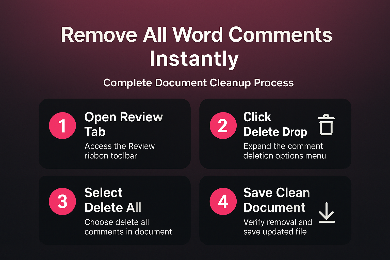 Remove All Comments In Word At Once