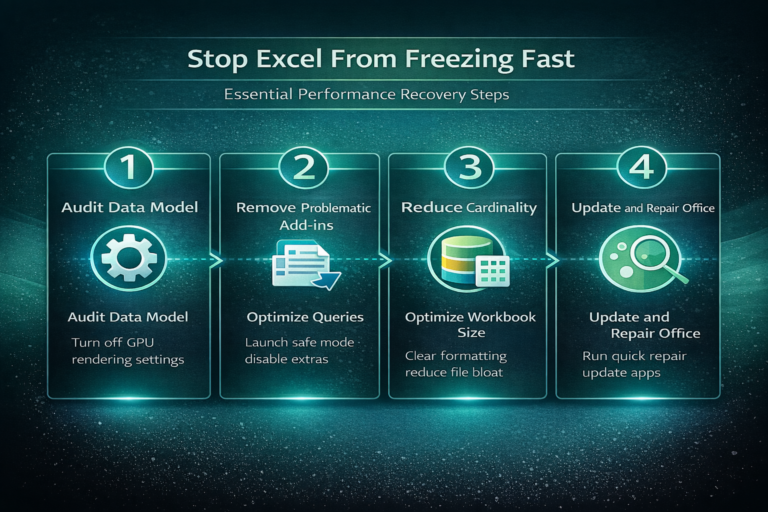 How do you stop Excel from freezing during scroll or edit?