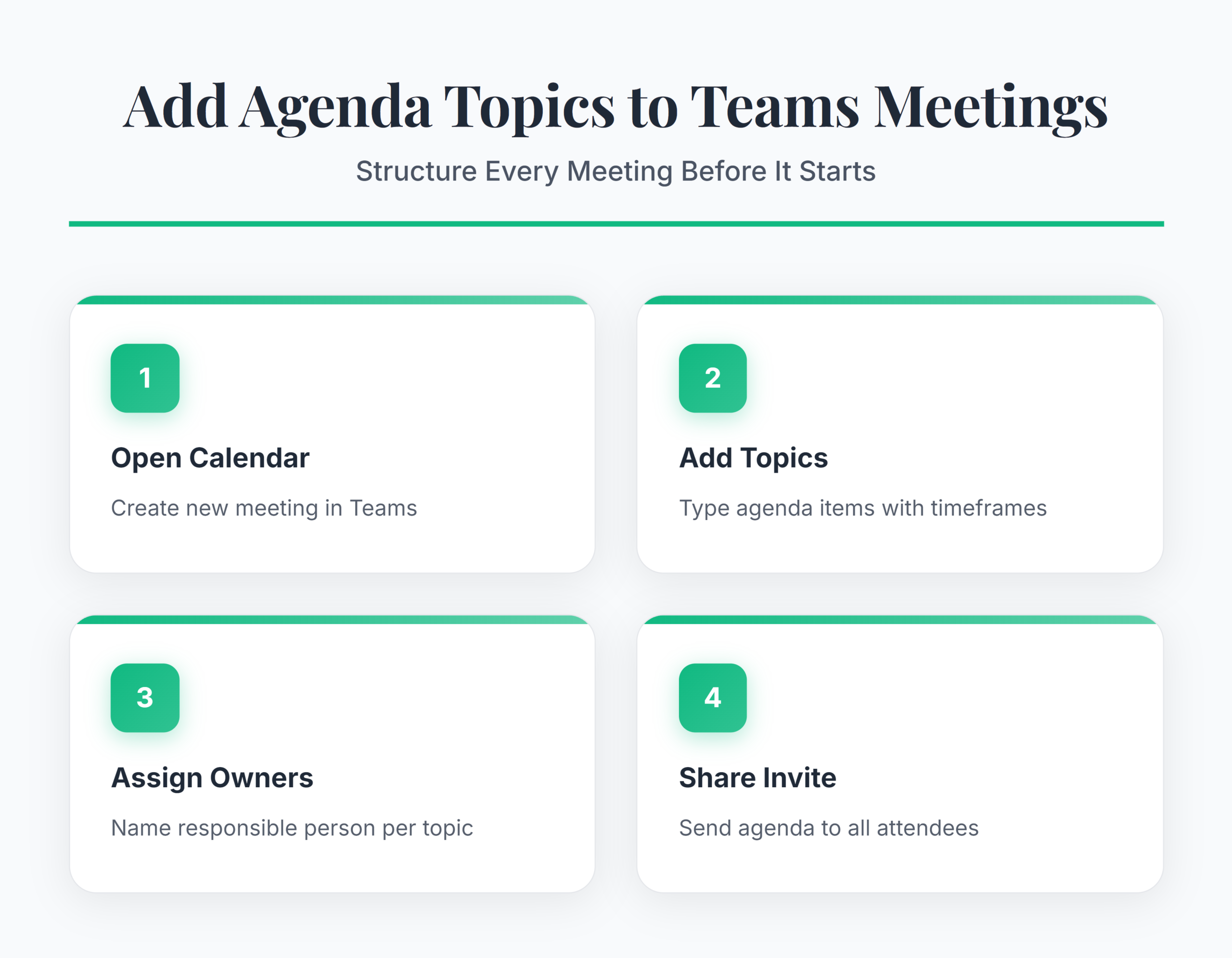 How to Add Agenda Topics to Teams Meetings - Infographic