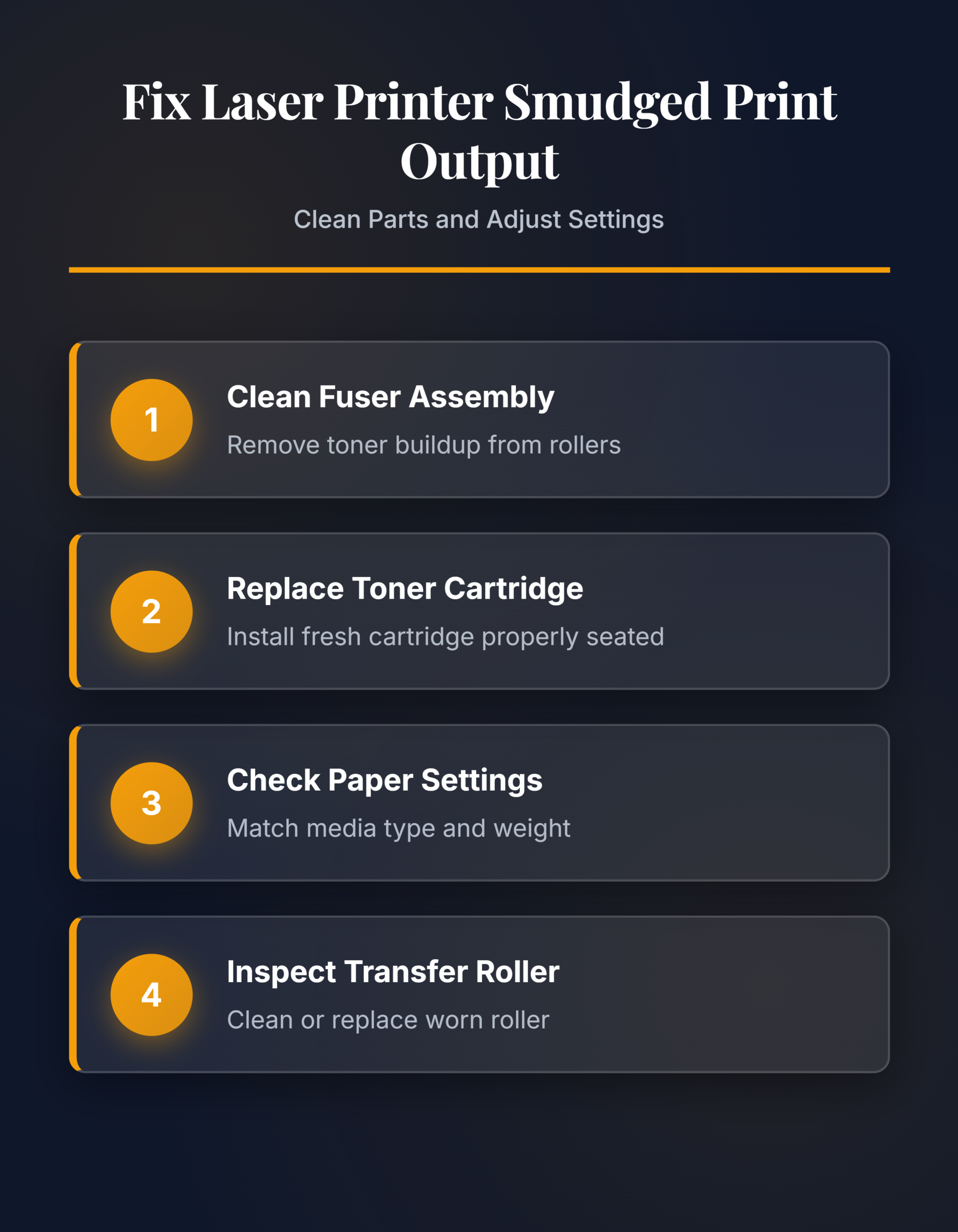 Fix Smudged Prints on a Laser Printer - Infographic