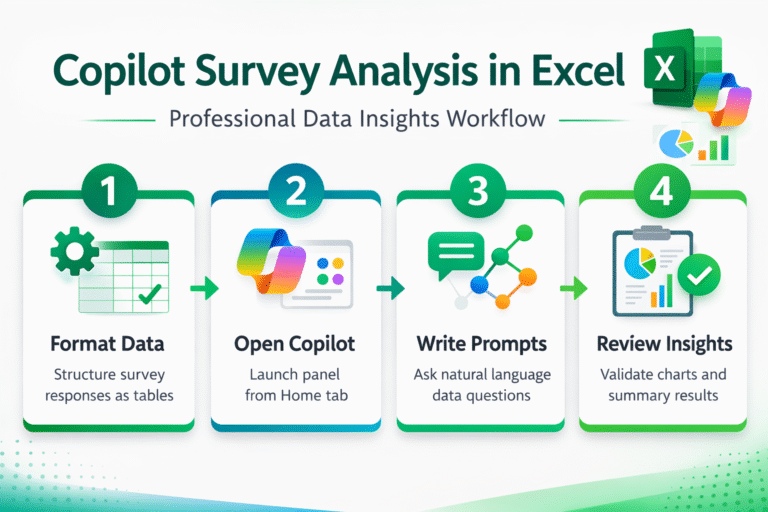 How can Copilot analyze survey results in Excel?