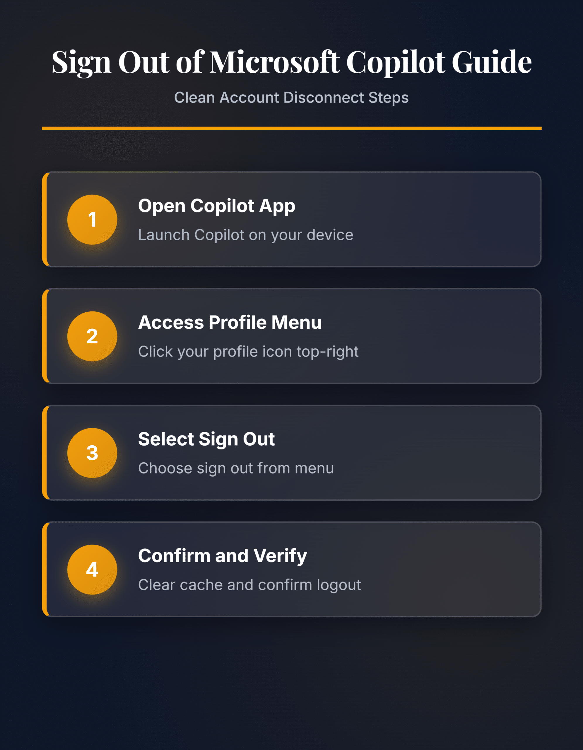How to Sign Out of Microsoft Copilot on Any Device - Infographic