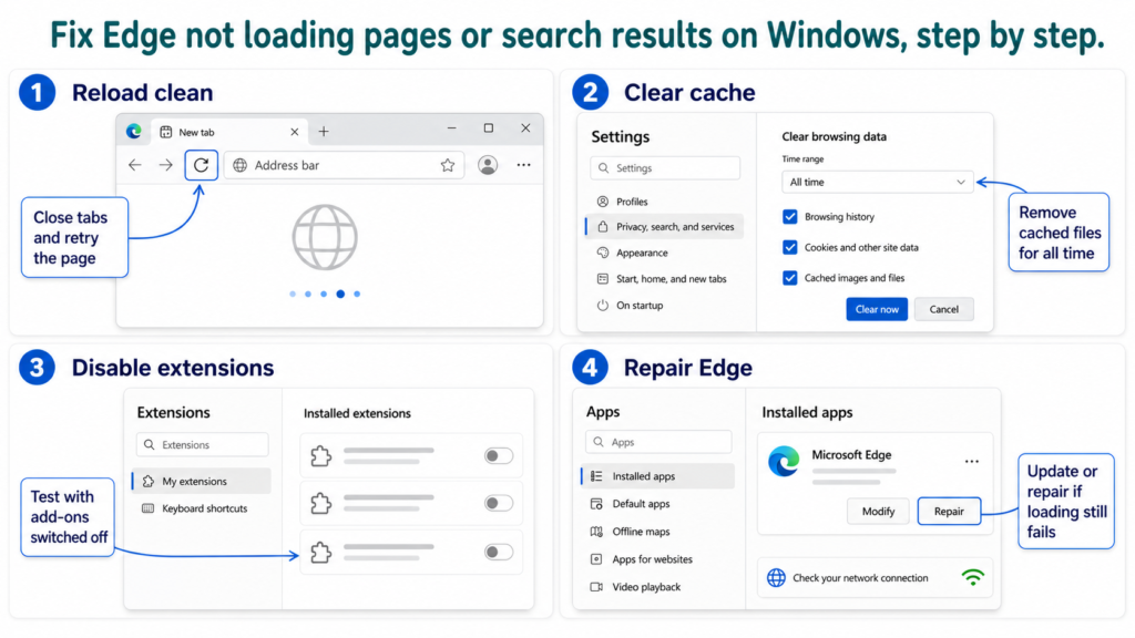How to Fix Edge not loading pages or search results