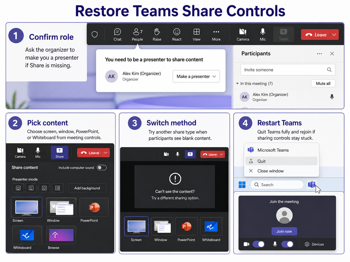 Restore Teams Share Controls