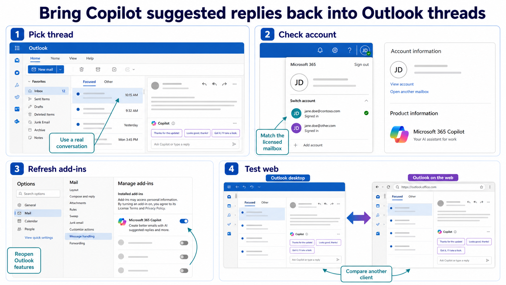 Copilot suggested replies missing in Outlook