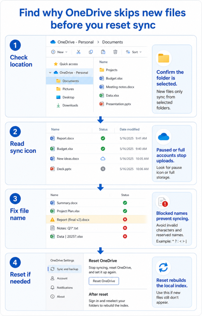 Fix OneDrive When It Syncs but Misses New Files in Folders