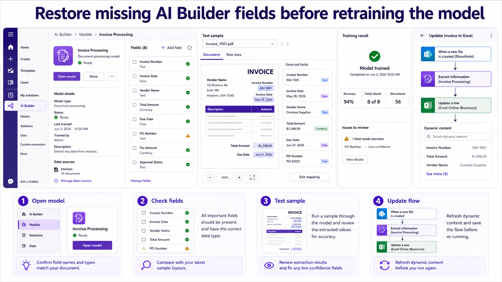 AI Builder form field checks in Power Automate