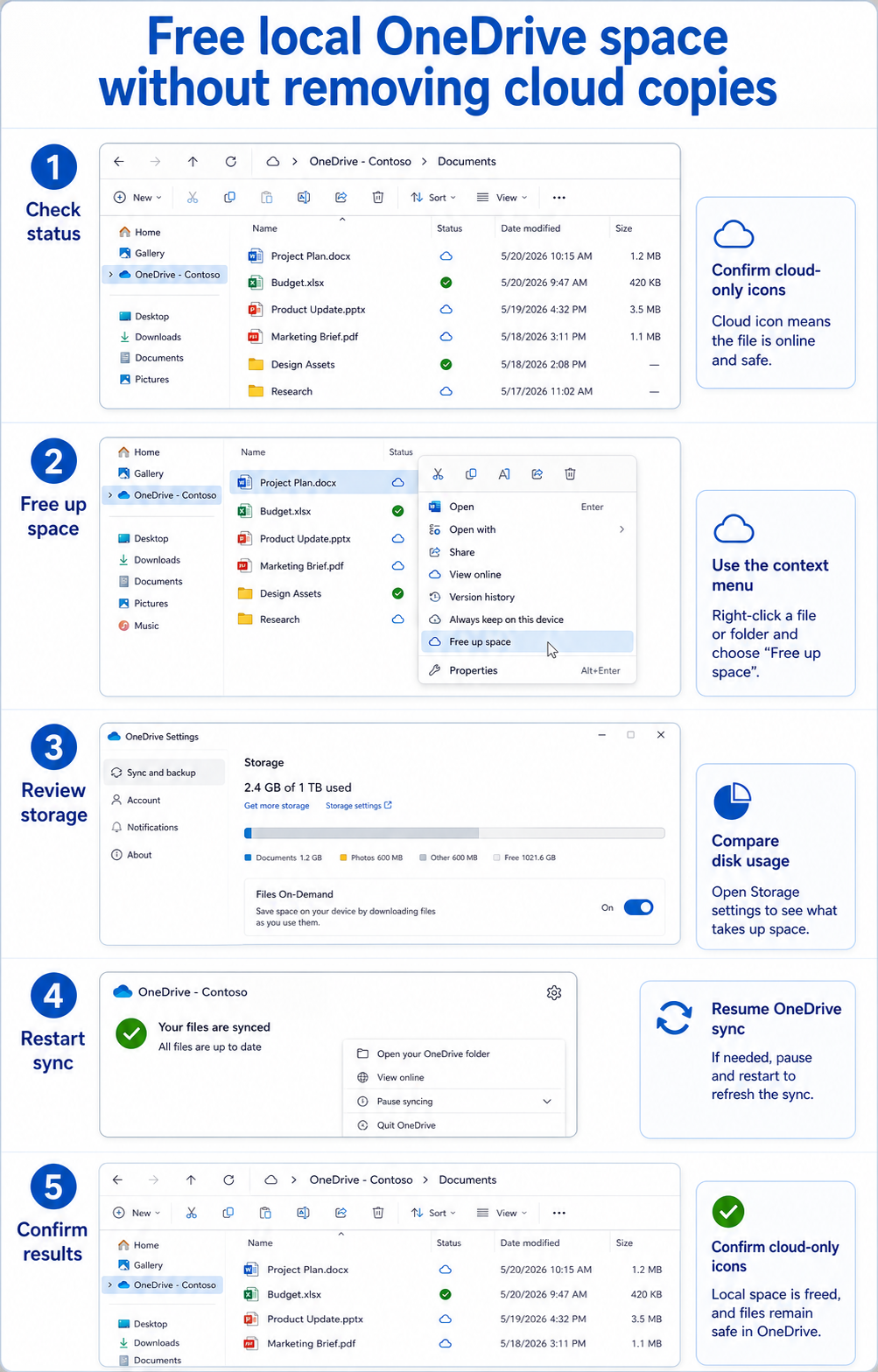 OneDrive Files On-Demand status icons