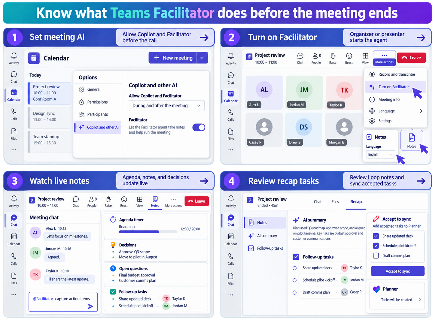 Teams Facilitator meeting workflow